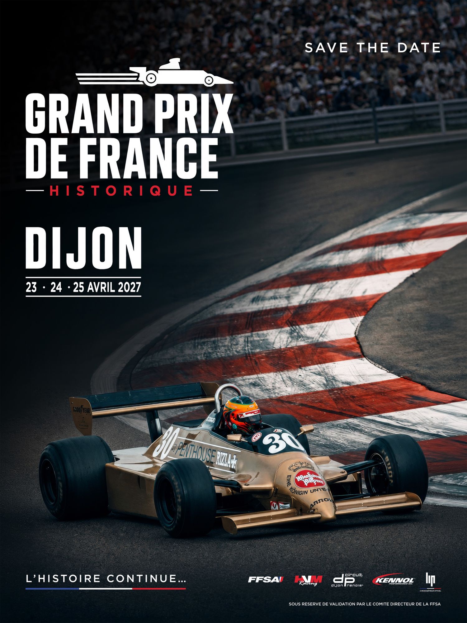 10ème GP de France Historique du 23 au 25 Avril 2027 sur le circuit de Dijon Prenois